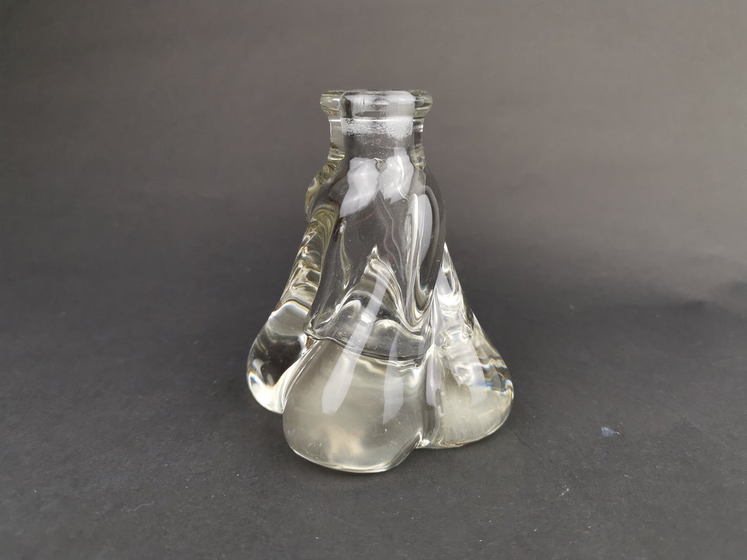 Antique Bottle Vase Clear Twisted Glass Late 1800's Original Posy Flower Vase