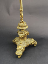 Load image into Gallery viewer, Antique Standing Crucifix Cross Church Altar Table Stand French Late 1800&#39;s Original Gold Cast Metal

