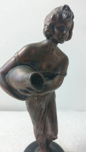 Load image into Gallery viewer, Antique Art Nouveau Lady Copper Metal Statue Sculpture Figurine Early 1900&#39;s
