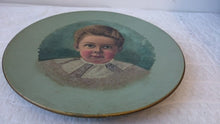 Load image into Gallery viewer, Antique Original Oil Painting Portrait of Boy Painted on Metal
