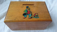 Load image into Gallery viewer, Vintage Ireland Souvenir Wooden Money Box Piggy Bank 1950&#39;s Mid Century Original Children&#39;s Child&#39;s Irish Mouse Wood Moneybox
