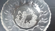 Load image into Gallery viewer, Vintage French Intaglio Glass Candy Bowl of Child Catching Butterflies 1930&#39;s Bacarat
